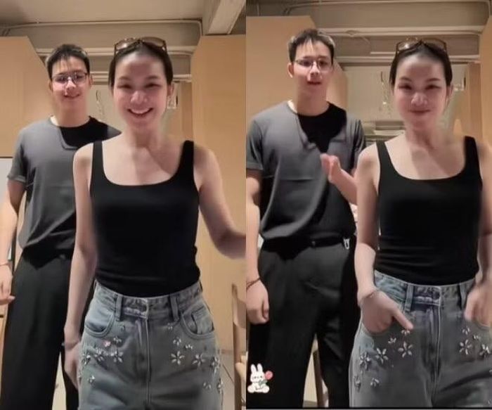 Anh Khôi gây chú ý khi đứng cạnh mẹ Thùy Lâm.