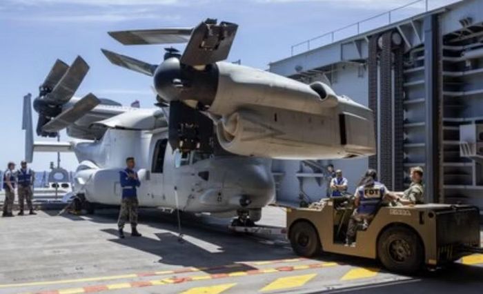 Chiếc MV-22B mang theo khoảng 2,7 tấn nhiên liệu khi hạ cánh khẩn cấp. Nhiều đội cứu hỏa được điều động tới hiện trường để kiểm soát tình hình và dập tắt đám cháy tại khu vực nằm sâu trong rừng.