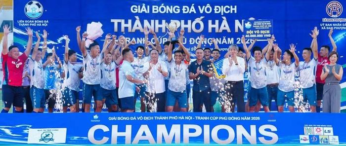 Chủ nhà Đan Phượng đăng quang giải vô địch thành phố Hà Nội 2026 (Ảnh: Ngọc Tú)