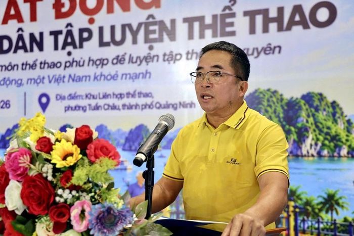 Phó GĐ Sở VHTTDL Quảng Ninh Nguyễn Thanh Tùng phát biểu tại sự kiện