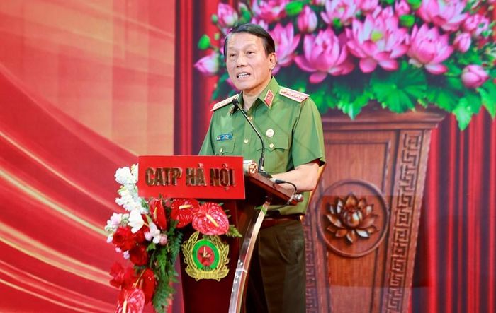 Bộ trưởng Bộ Công an Lương Tam Quang phát biểu tại buổi lễ