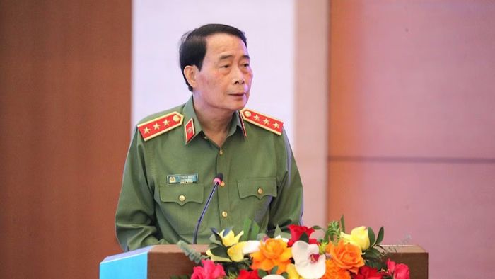 Thượng tướng Lê Quốc Hùng, Thứ trưởng Bộ Công an phát biểu tổng kết hội thảo. (Ảnh: HỒ LONG)