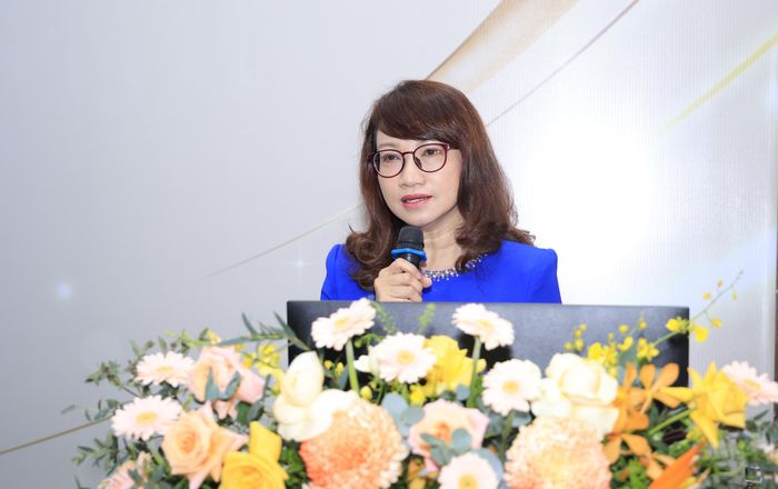 GS-TS Nguyễn Thị Thanh Mai (Giám đốc ĐHQG TPHCM) phát biểu. 
