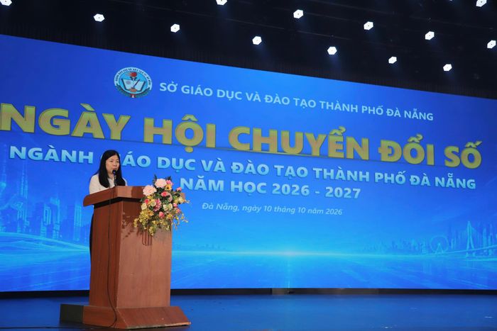 Bà Lê Thị Bích Thuận, Giám đốc Sở GD-ĐT TP Đà Nẵng phát biểu chỉ đạo tại ngày hội