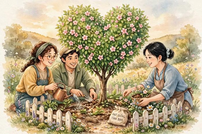 Hạnh phúc vì thế không hoàn toàn là “vận may”. Nó phần nào được tạo nên từ cách chúng ta nhìn người, lựa chọn người đồng hành, đặt ranh giới, đối xử với người khác và cách tự “chăm sóc chính mình” mỗi ngày. Ảnh: @Meta AI.