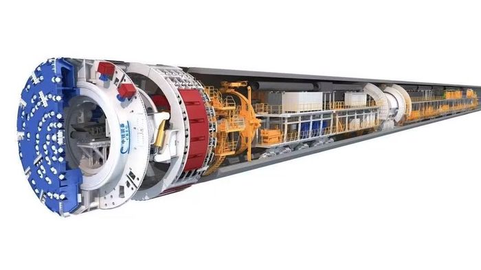 Cỗ máy được thiết kế để đào và gia cố đường hầm trong điều kiện địa chất phức tạp ở độ sâu hơn 1.000 m. (Ảnh: m.thecover.cn)