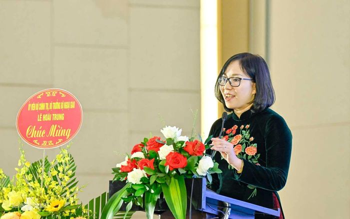 Vụ trưởng Vụ Trung Đông - châu Phi Nguyễn Phương Trà phát biểu tại buổi lễ. (Ảnh: Nguyễn Hồng)