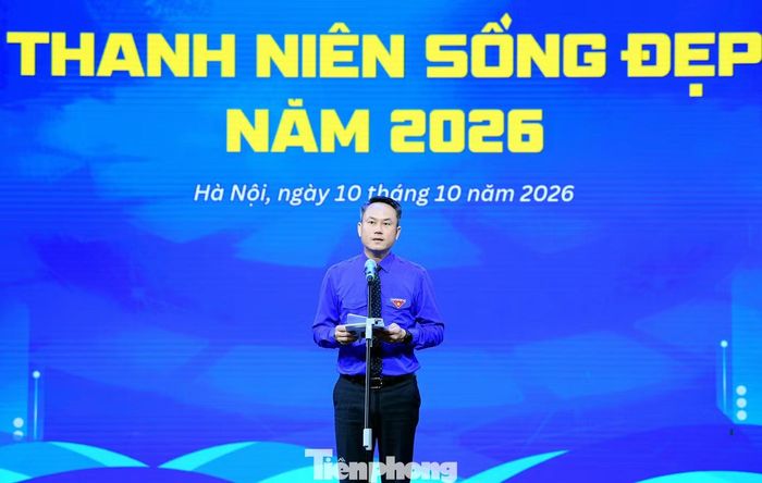  Anh Nguyễn Kim Quy phát biểu tại chương trình. ﻿ Ảnh: Xuân Tùng 