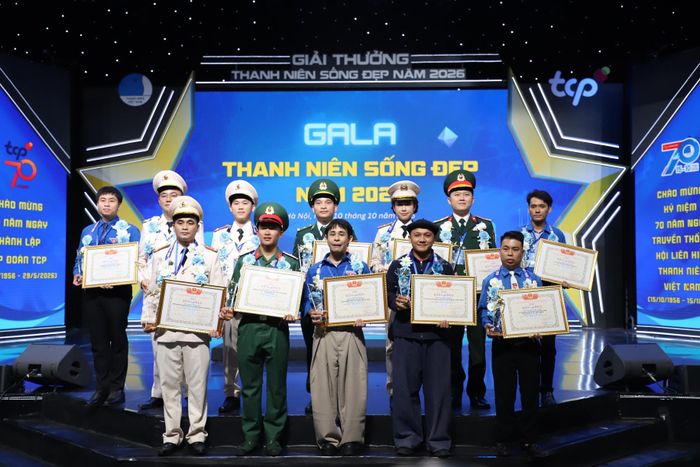 Các cá nhân được vinh danh Thanh niên sống đẹp năm 2026.