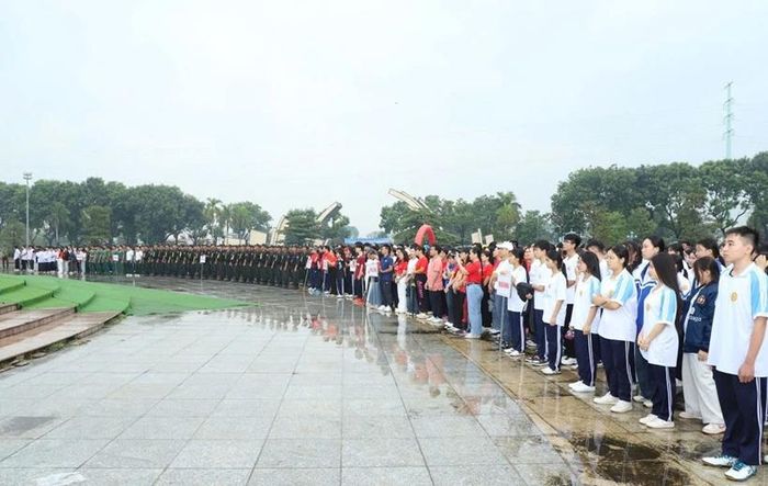  Các lực lượng tham gia lễ phát động tại điểm cầu Thanh Hóa 