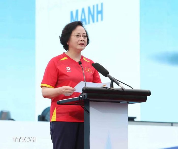 Đồng chí Phạm Thị Thanh Trà - Bí thư Trung ương Đảng, Phó Thủ tướng Chính phủ phát biểu khai mạc. Ảnh: Phương Hoa/TTXVN