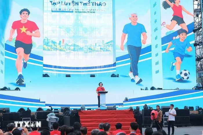 Đồng chí Phạm Thị Thanh Trà, Bí thư Trung ương Đảng, Phó Thủ tướng Chính phủ phát biểu khai mạc. Ảnh: Hoàng Hiếu/TTXVN
