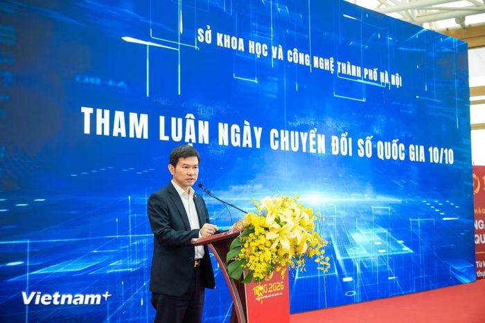Ông Nguyễn Anh Tuấn, Phó Giám đốc Sở Khoa học và Công nghệ Hà Nội nhấn mạnh chuyển đổi số không phải để có thêm ứng dụng, mà nhằm giải quyết tốt hơn những vấn đề thực tế của người dân. (Ảnh: Minh Sơn/Vietnam+)