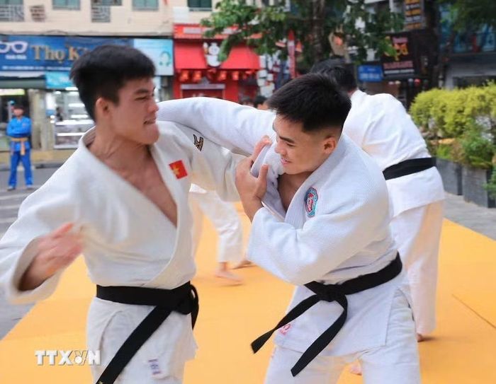 Sau lễ phát động là các hoạt động chạy, đi bộ đồng hành xung quanh khu vực hồ Hoàn Kiếm cùng hoạt động biểu diễn võ thuật, các môn thể thao. (Ảnh: Hoàng Hiếu/TTXVN) ​