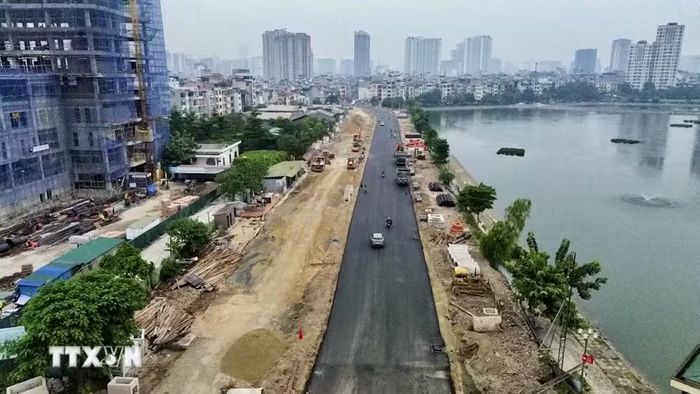 Đoạn tuyến Nguyễn Trãi-Đầm Hồng thông xe kỹ thuật ngày 10/10. (Ảnh: Trần Việt/TTXVN)