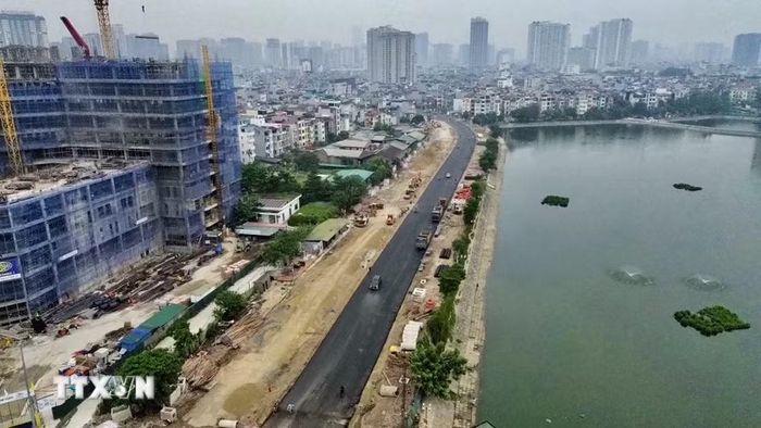 Đoạn tuyến Nguyễn Trãi-Đầm Hồng thông xe kỹ thuật ngày 10/10. (Ảnh: Trần Việt/TTXVN)