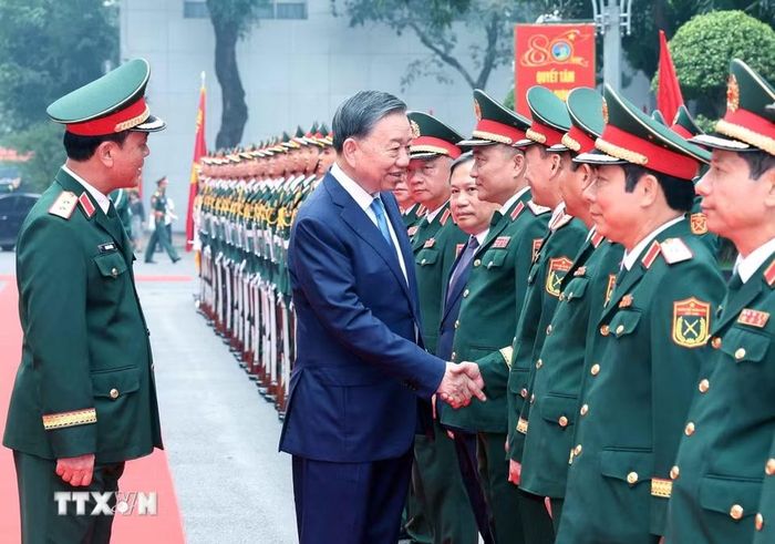 Tổng Bí thư, Chủ tịch nước Tô Lâm và các đại biểu. (Ảnh: Thống Nhất/TTXVN)