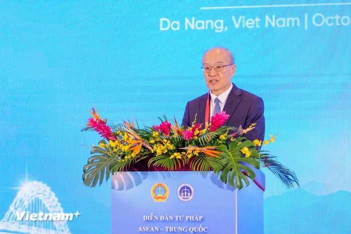 Ông Trương Quân, Chánh án Tòa án nhân dân tối cao Trung Quốc. (Ảnh: Thanh Phong/Vietnam+)