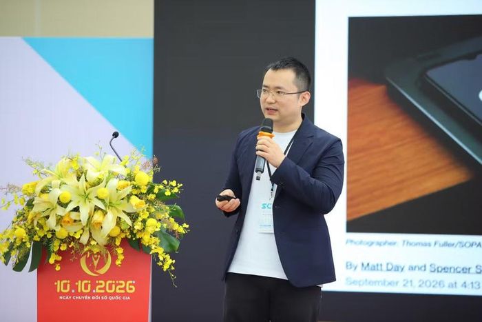 Tiến sĩ Bangdao Chen - Đồng sáng lập Tyr; Đồng sáng lập Trung tâm Nghiên cứu Blockchain, Đại học Oxford, đồng thời là thành viên Hội đồng Cố vấn Stamford Global Leadership Center. (Ảnh: PV/Vietnam+)