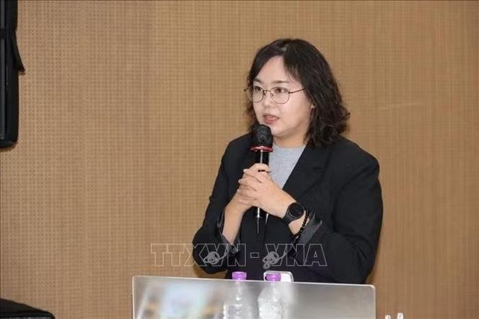 Bà Kim Yuri, Giám đốc Trung tâm Không gian Văn hóa Seoro, bày tỏ kỳ vọng buổi hòa nhạc sẽ giúp khán giả hiểu hơn về văn hóa Việt Nam. Ảnh: Trường Giang/PV TTXVN tại Hàn Quốc