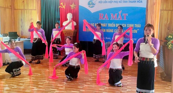 Câu lạc bộ “Phụ nữ phát triển du lịch sinh thái cộng đồng bản Năng Cát” xã Linh Sơn ra mắt