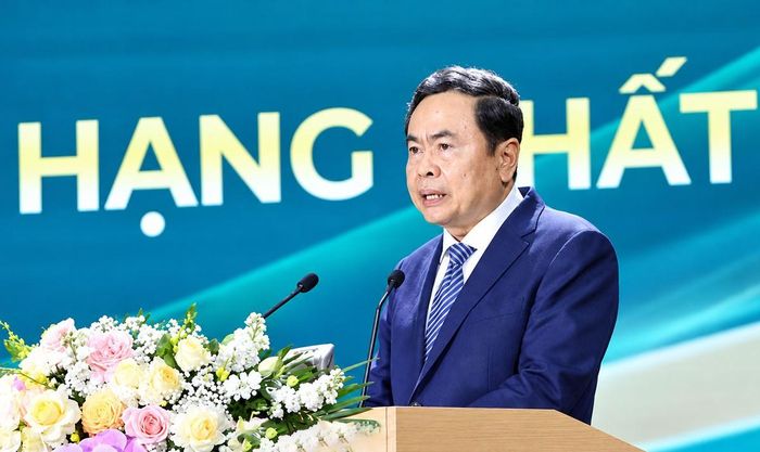 Chủ tịch Quốc hội Trần Thanh Mẫn phát biểu tại Lễ kỷ niệm 70 ngày năm thành lập Học viện Nông nghiệp Việt Nam.