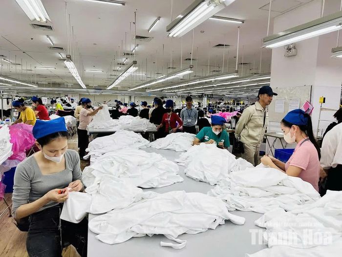 Công nhân Công ty TNHH Sakurai Việt Nam trong ca sản xuất.
