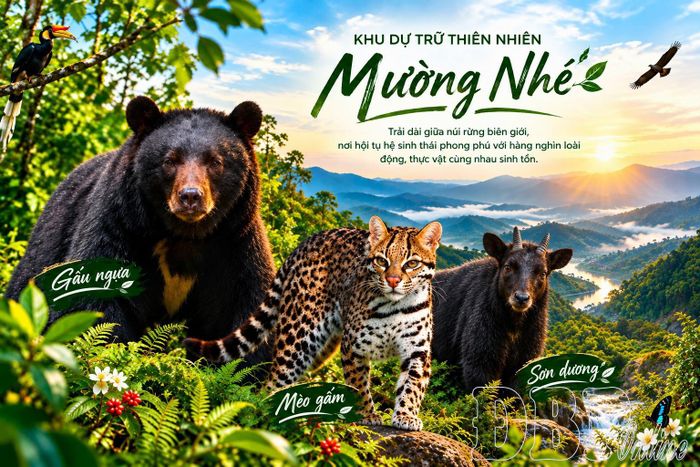 Hệ động vật tại Khu dự trữ thiên nhiên Mường Nhé ghi nhận có 459 loài hoang dã; 300 loài côn trùng; trong đó, 2 loài bướm quý hiếm sinh sống.