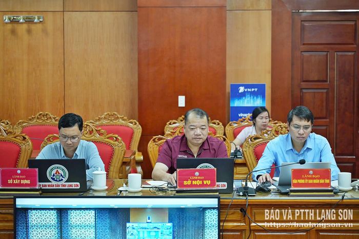 Các đại biểu dự tại điểm cầu UBND tỉnh Lạng Sơn