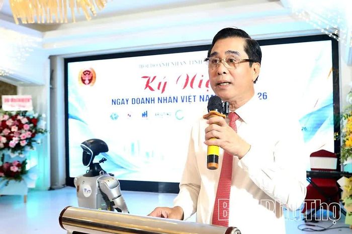 Ông Nguyễn Cao Sơn - Chủ tịch Hội Doanh nhân tỉnh Phú Thọ phát biểu tại chương trình.
