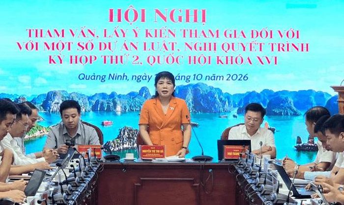 Phó Trưởng đoàn ĐBQH thành phố Quảng Ninh Nguyễn Thị Thu Hà kết luận hội nghị