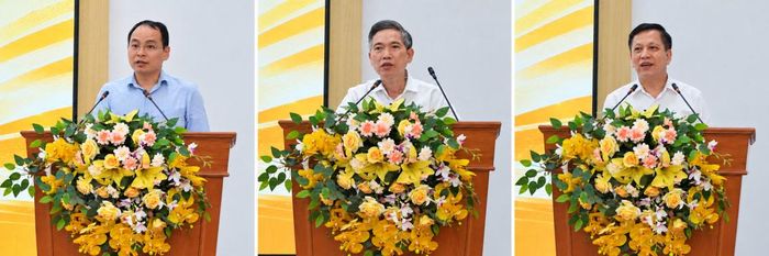 Đại diện lãnh đạo một số vụ, cục của NHNN trao đổi tại Hội nghị