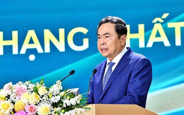 Chủ tịch Quốc hội Trần Thanh Mẫn phát biểu tại buổi lễ.