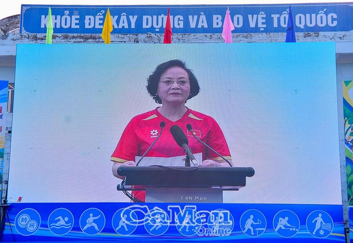  Phó Thủ tướng Chính phủ Phạm Thị Thanh Trà kêu gọi mỗi người dân lựa chọn ít nhất một môn thể thao phù hợp để tập luyện thường xuyên. (Ảnh chụp màn hình)