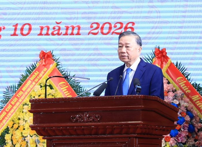 Tổng Bí thư, Chủ tịch nước Tô Lâm phát biểu tại Lễ kỷ niệm. Ảnh Quang Thái