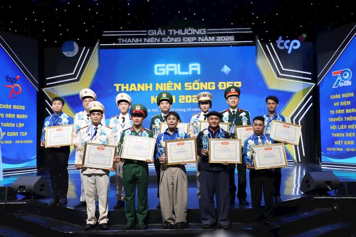 Các gương mặt thanh niên sống đẹp được vinh danh năm 2026. Ảnh: Hải Lâm