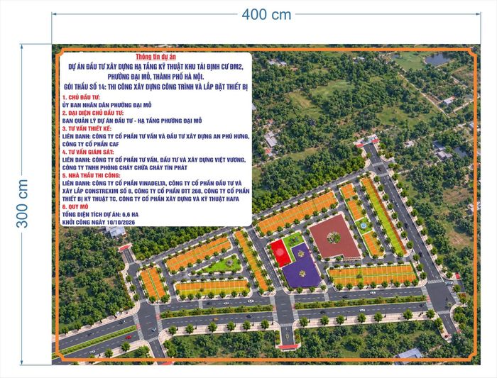 Mặt bằng quy hoạch hạ tầng kỹ thuật khu tái định cư ĐM2 phục vụ giải phóng mặt bằng đường Vành đai 2,5.