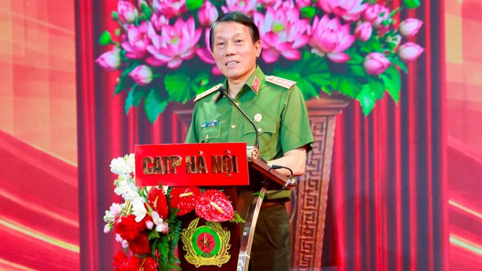 Đại tướng Lương Tam Quang, Bộ trưởng Bộ Công an phát biểu tại buổi lễ. Ảnh: Thanh Bình