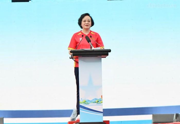 Phó Thủ tướng Phạm Thị Thanh Trà phát động Phong trào toàn dân tập luyện thể thao năm 2026. Ảnh: chinhphu.vn/Thu Giang