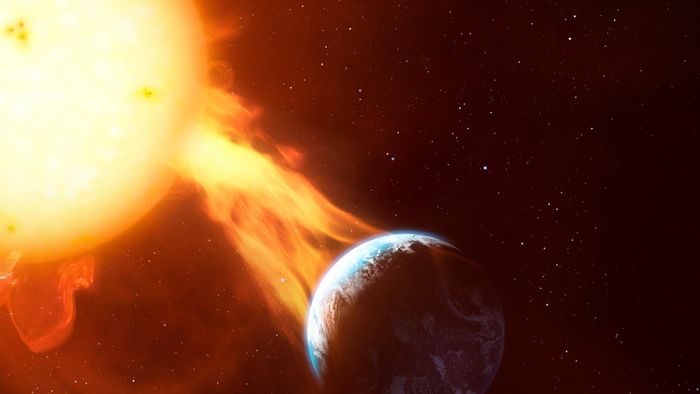  Hai đợt phun trào từ Mặt trời có thể gây bão địa từ vào ngày 11/10. Ảnh: Space. 
