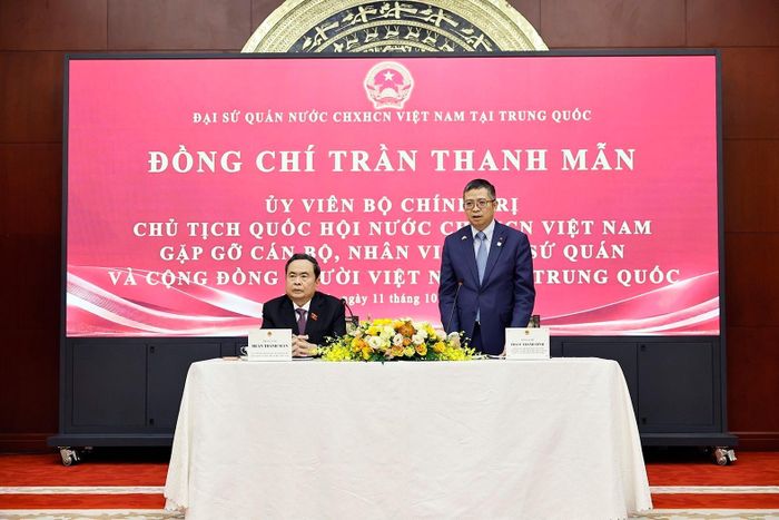 Đại sứ Việt Nam tại Trung Quốc Phạm Thanh Bình phát biểu. Ảnh: Doãn Tấn - TTXVN