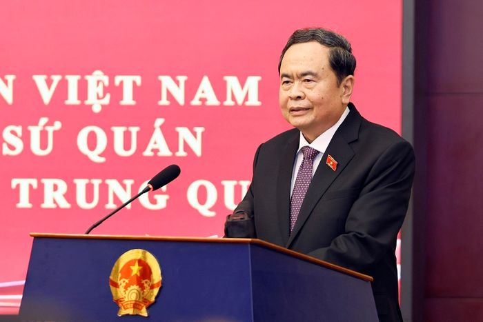 Chủ tịch Quốc hội Trần Thanh Mẫn phát biểu. Ảnh: Doãn Tấn - TTXVN