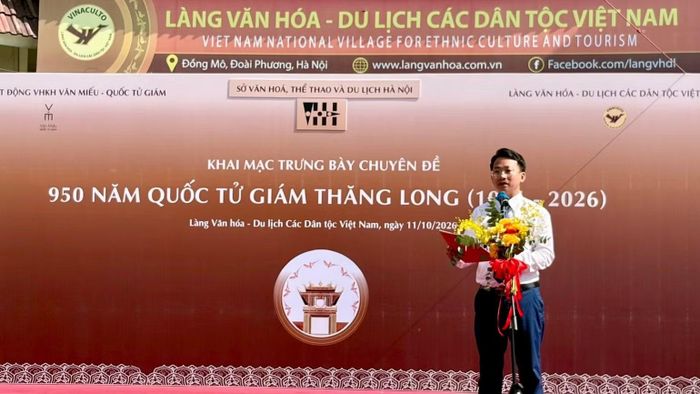 Phó Giám đốc Sở Văn hóa, Thể thao và Du lịch thành phố Hà Nội Trần Trung Hiếu phát biểu. (Ảnh: BTC)