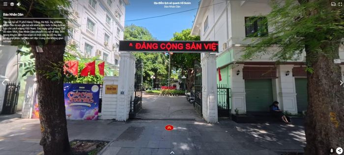 Trụ sở Báo Nhân Dân, cơ quan ngôn luận của Đảng Cộng sản Việt Nam nằm sát không gian Hồ Gươm.