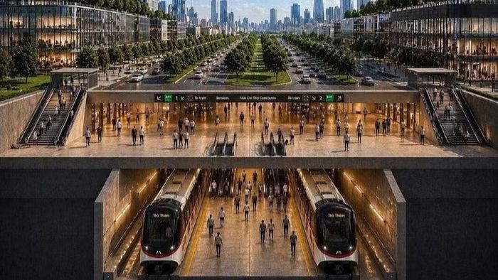Không gian ngầm của Dự án Metro Bến Thành-Thủ Thiêm (Ảnh: VÕ LÊ)