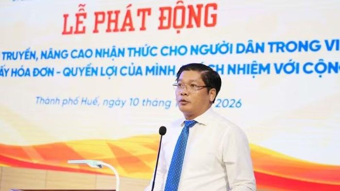 Phó Bí thư Thành ủy, Chủ tịch Ủy ban Mặt trận Tổ quốc Việt Nam thành phố Nguyễn Chí Tài phát biểu tại lễ phát động. (Ảnh: V.BỐN)