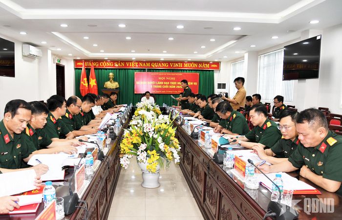 Hội nghị ra nghị quyết lãnh đạo thực hiện nhiệm vụ 6 tháng cuối năm 2026 của Đảng ủy Quân sự tỉnh Thái Nguyên.