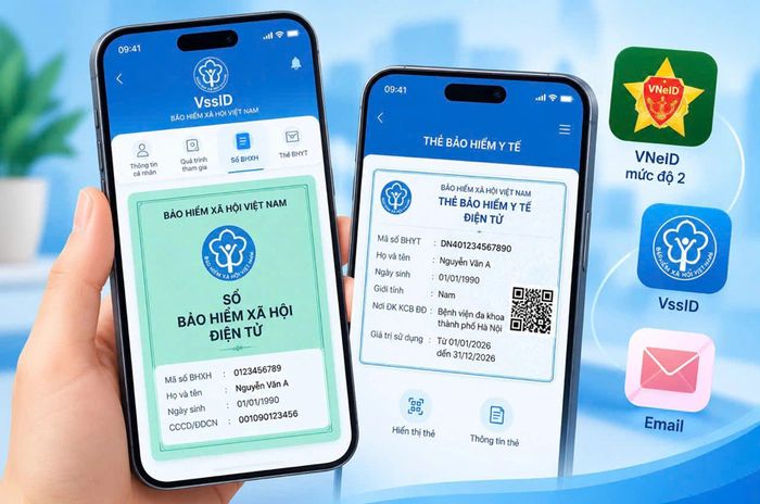  Sổ BHXH điện tử, thẻ BHYT điện tử đã được cập nhật trên ứng dụng VssID. Ảnh minh họa: BHXH TP Hà Nội 