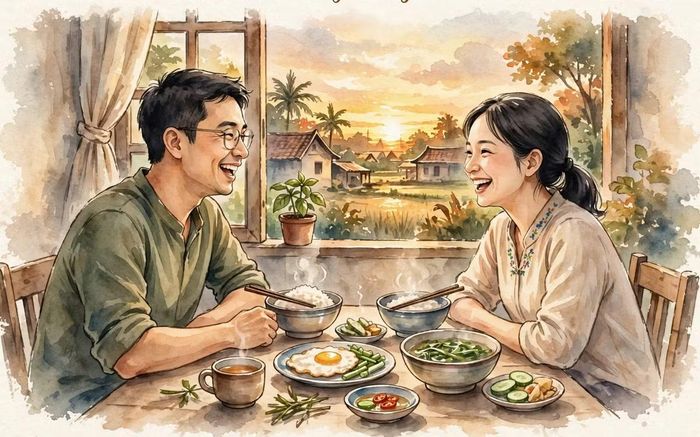 Hạnh phúc gia đình lâu dài không chỉ phụ thuộc tiền bạc hay thành công. Biết nhìn người, chọn bạn đời, đặt ranh giới có thể giúp cuộc sống bền vững hơn. Ảnh: @Meta AI.