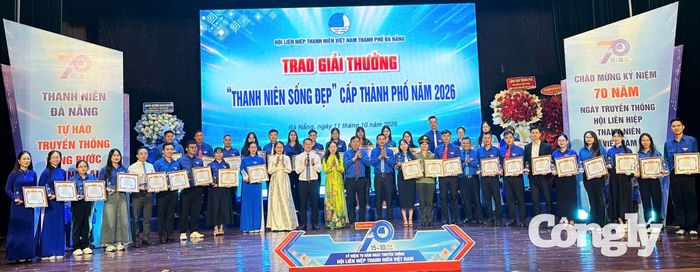 Các cá nhân tiêu biểu được trao Giải thưởng “Thanh niên sống đẹp” cấp thành phố Đà Nẵng năm 2026.